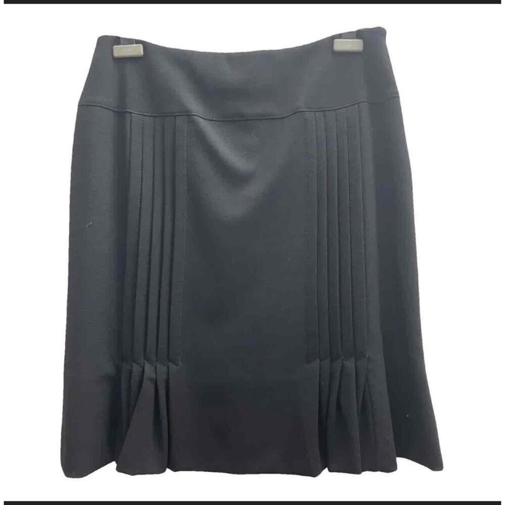 Skirt Womens Large Black Pleated Wool‎ Blend Classic A Line Skirt Office Work